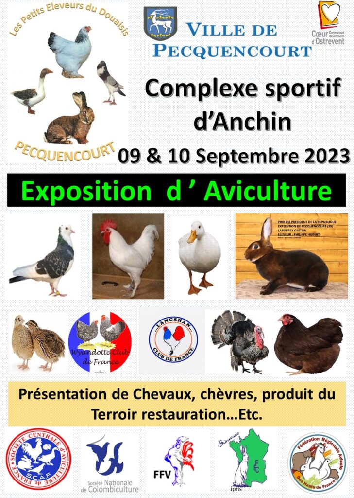 Affiche Exposition d'Aviculture 09 & 10 Septembre 2023